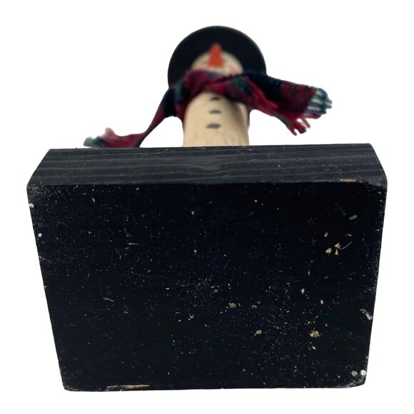 Vintage Handmade Wooden Painted Snowman Folk Art Country Christmas Decor 5.5" - Picture 6 of 8